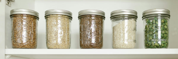 jars organised in a row