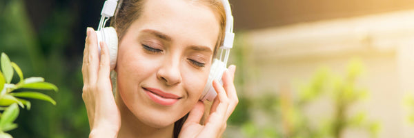 woman listening to music