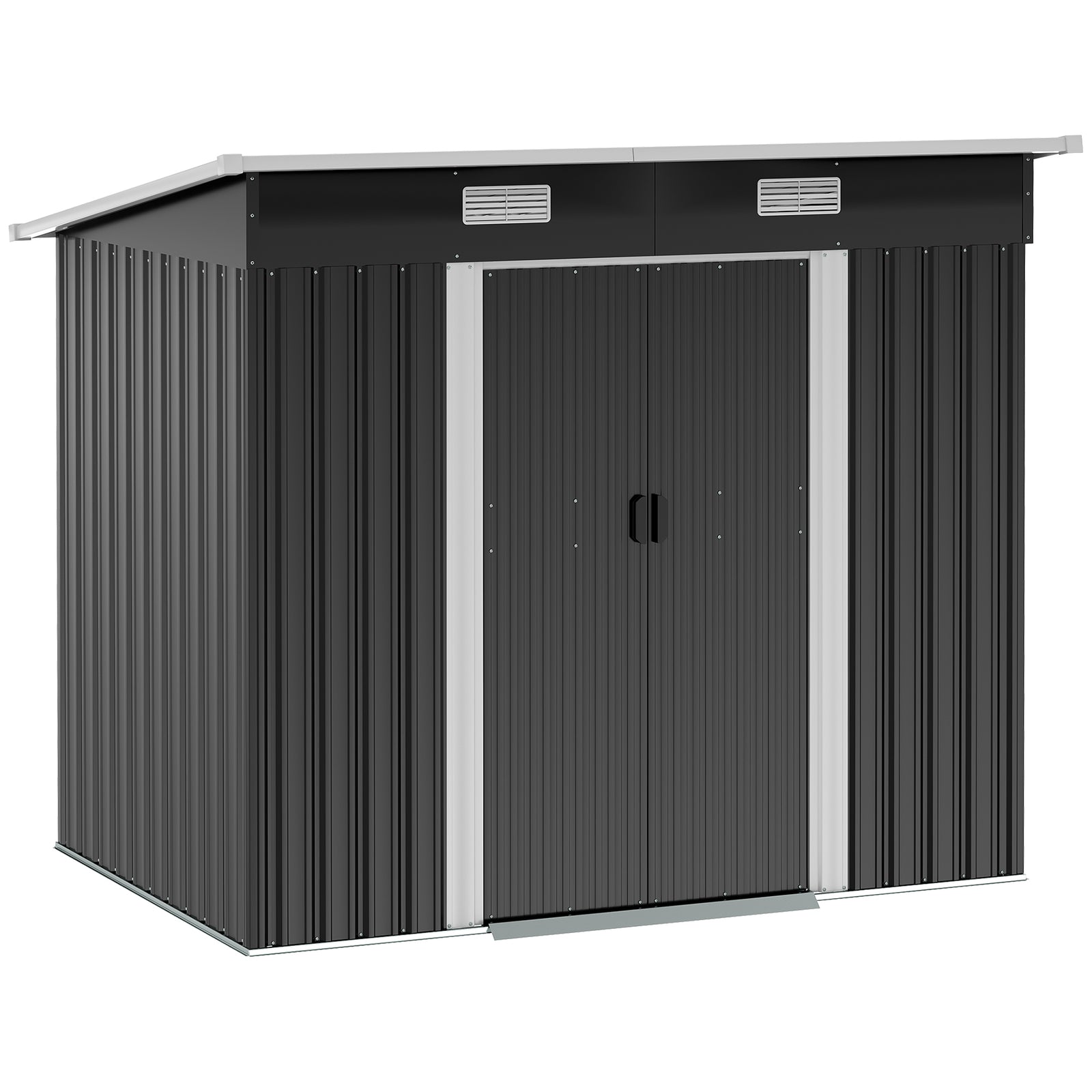 7 X 4ft Outdoor Garden Storage Shed For Backyard Patio | Black