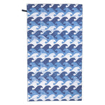 Wave Pattern Microfibre Towel | One Size | Blue