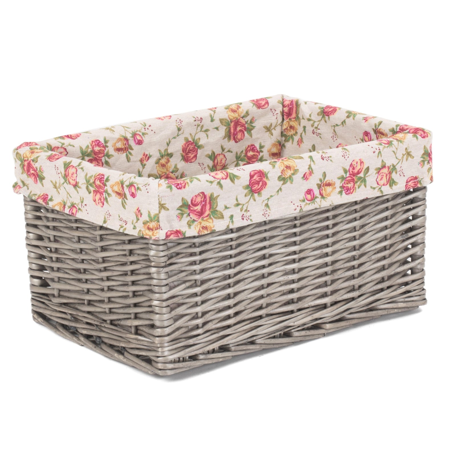 Wicker Antique Wash Garden Rose Willow Storage Baskets | Medium | Red