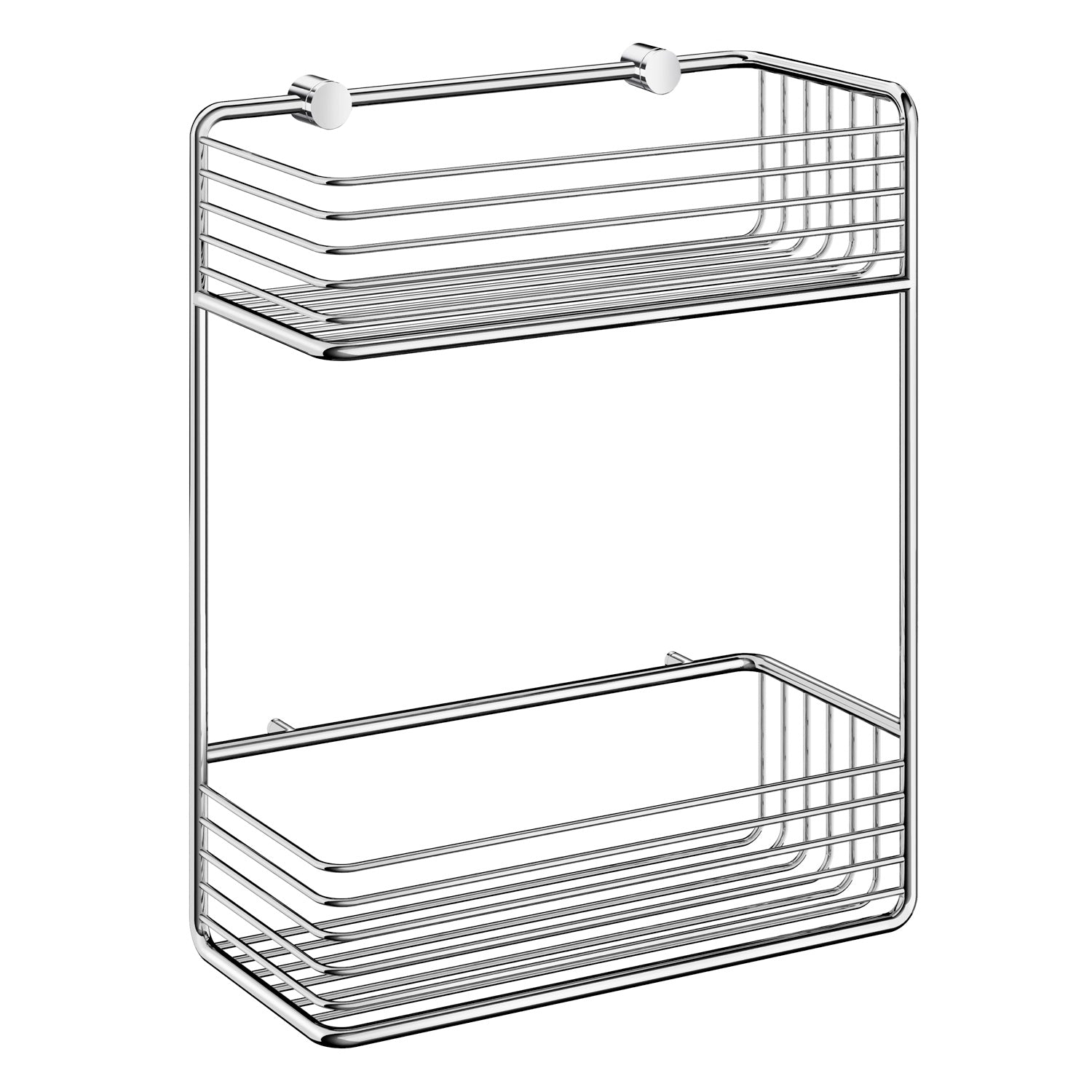 Polished Chrome Two Tiered Shower Basket Double Soap Caddy | Polished Chrome