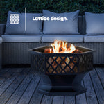 Hexagonal Fire Pit With Bbq Grill