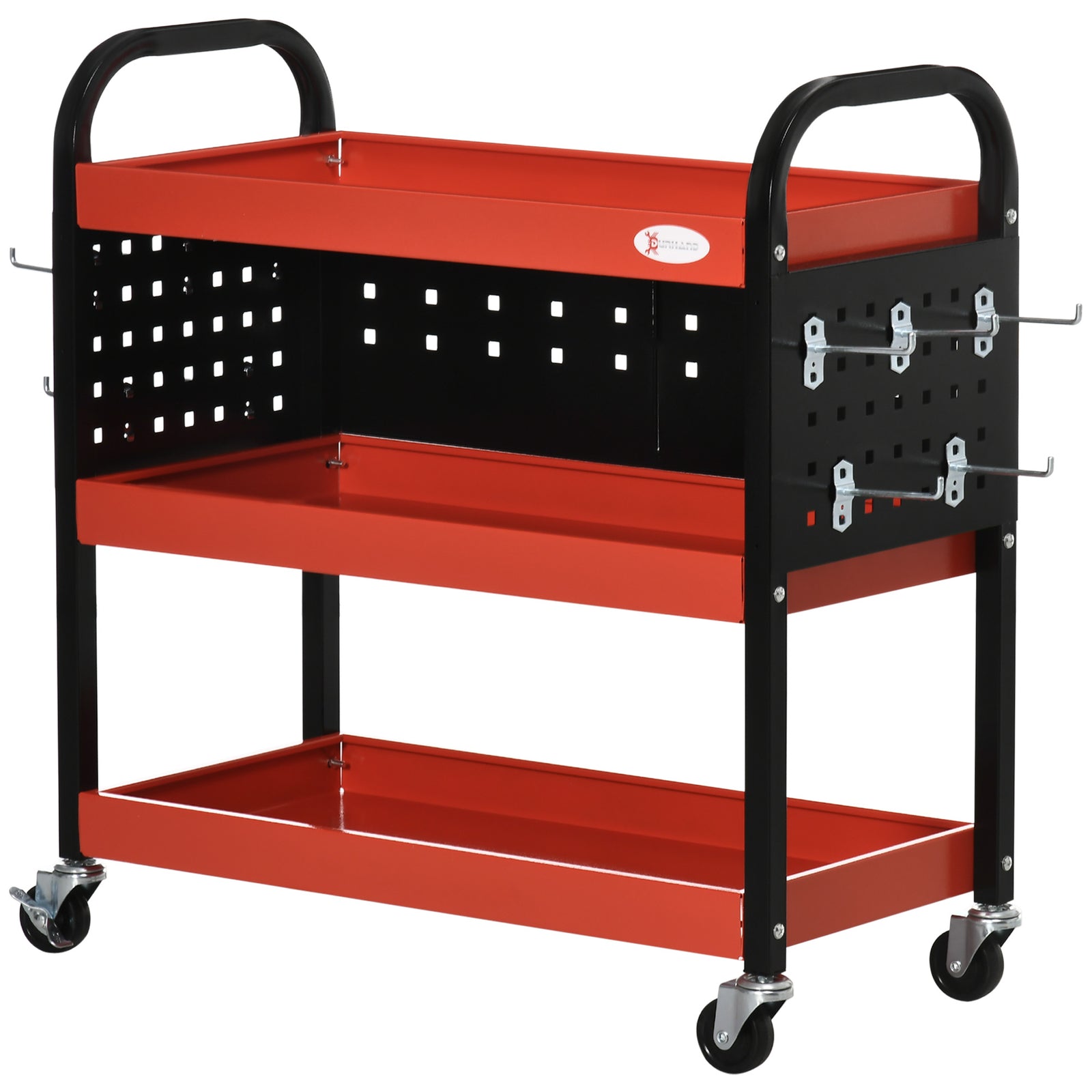 3 Tier Rolling Tool Cart, Steel Utility