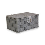 Red Hamper Grey Twisted Paper Rope Storage Basket