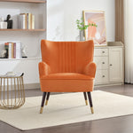 Madison Velvet Fabric Accent Chair | Orange