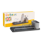 ReBorn Recycled Compact Draining Rack - Dark Grey Kitchen Dish Drainer - Made in the UK