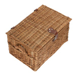 Four Person Green Tweed Chest Picnic Wicker Basket