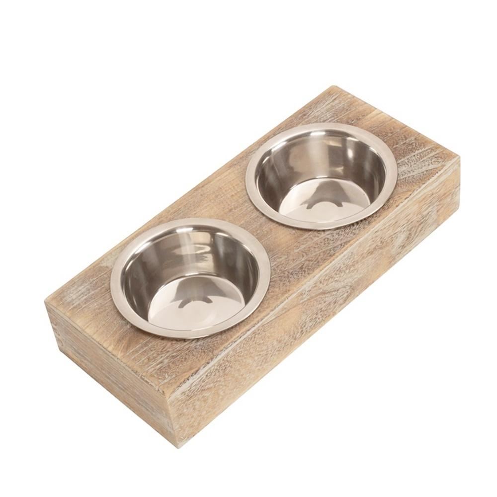 Wooden Dog Feeding Station