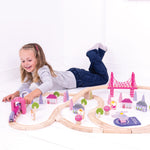 Wooden Fairy Town Train Set - 75 Pieces