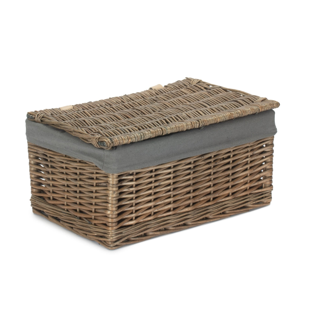 Antique Wash Cotton Lined Storage Basket | Small