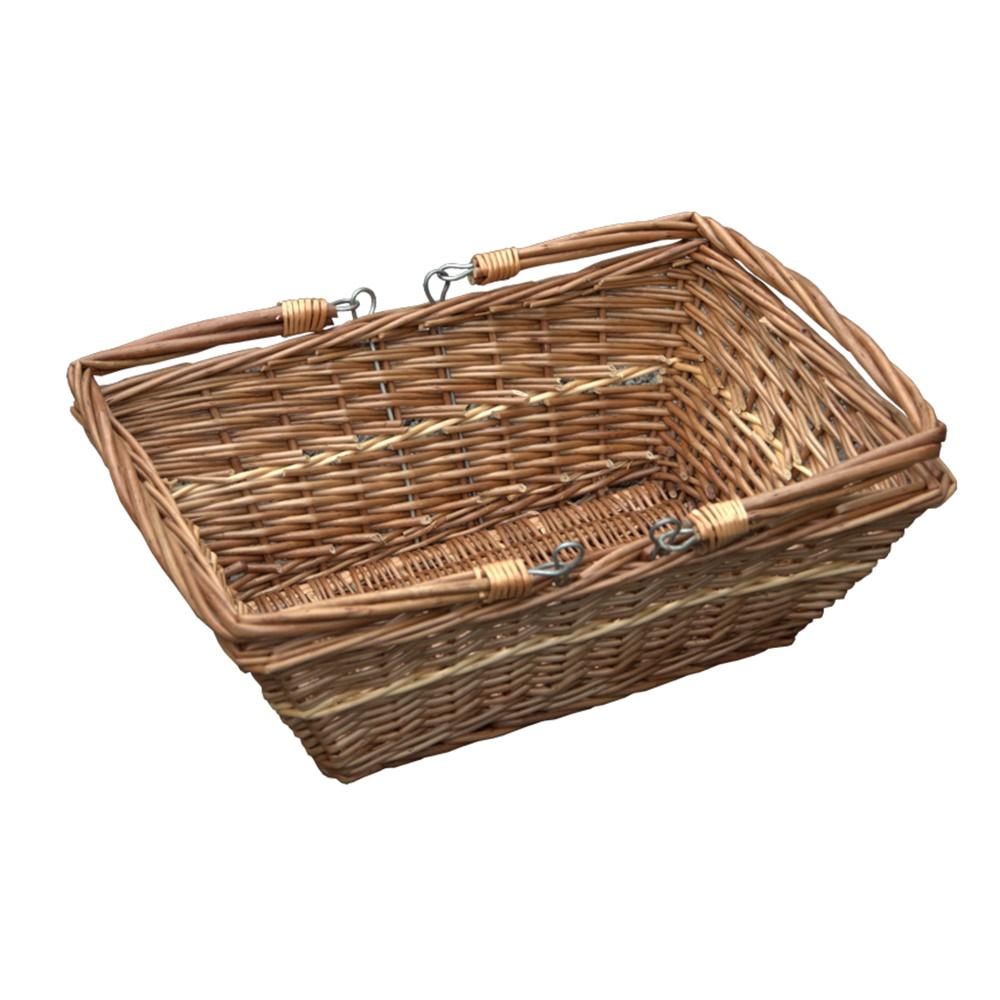 Wicker Rectangular Market Shopping Basket