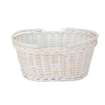 White Painted Wicker Swing Handle Shopping Basket | Small | White