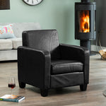 Bethel Faux Leather Armchair | Black