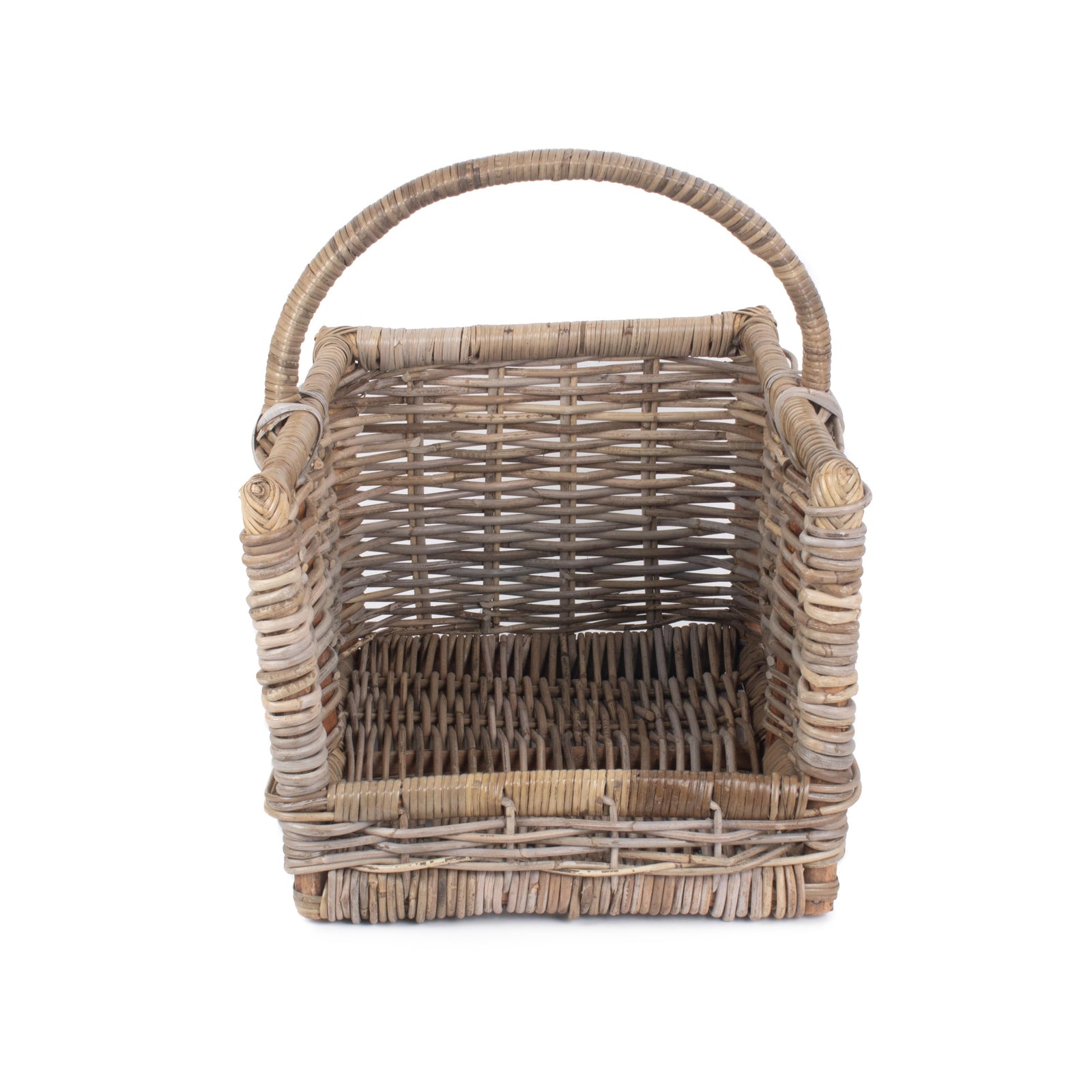 Kubu Grey Rattan Open Ended Log Basket | Medium | Brown