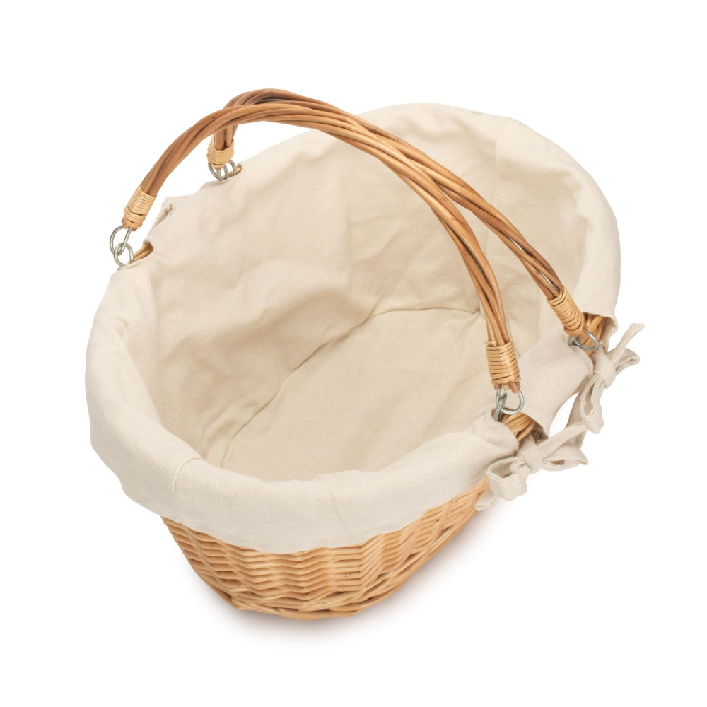 Wicker Shopping Basket With Swing Handle | White