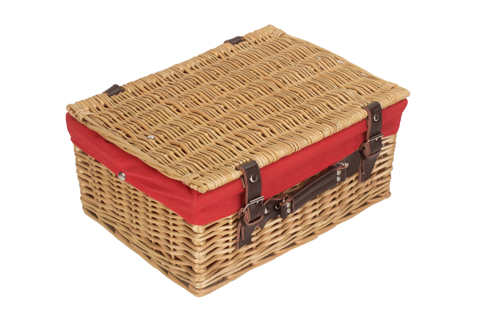 Wicker Buff 40cm Picnic Basket | Red