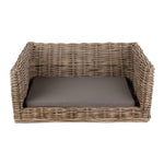 Rattan Luxury Rattan Dog Sofa Bed | Medium | Gray