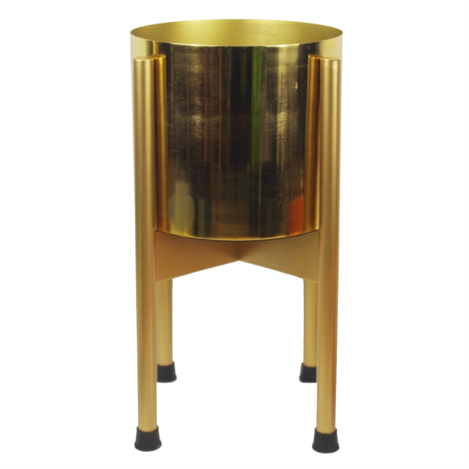 Medium Gold Stand With Gold Metal Planter 38.5cm X 18cm