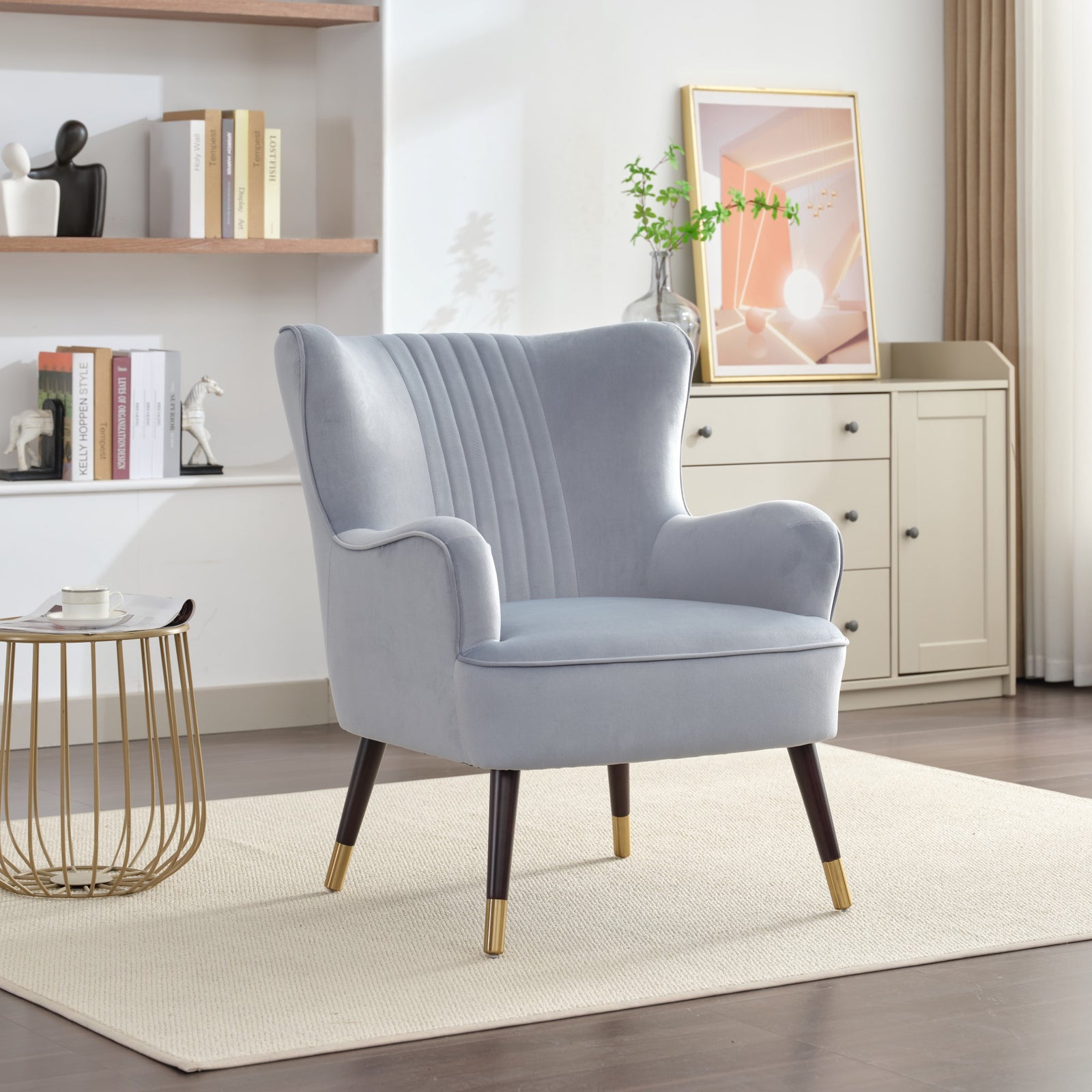 Madison Velvet Fabric Accent Chair | Blue