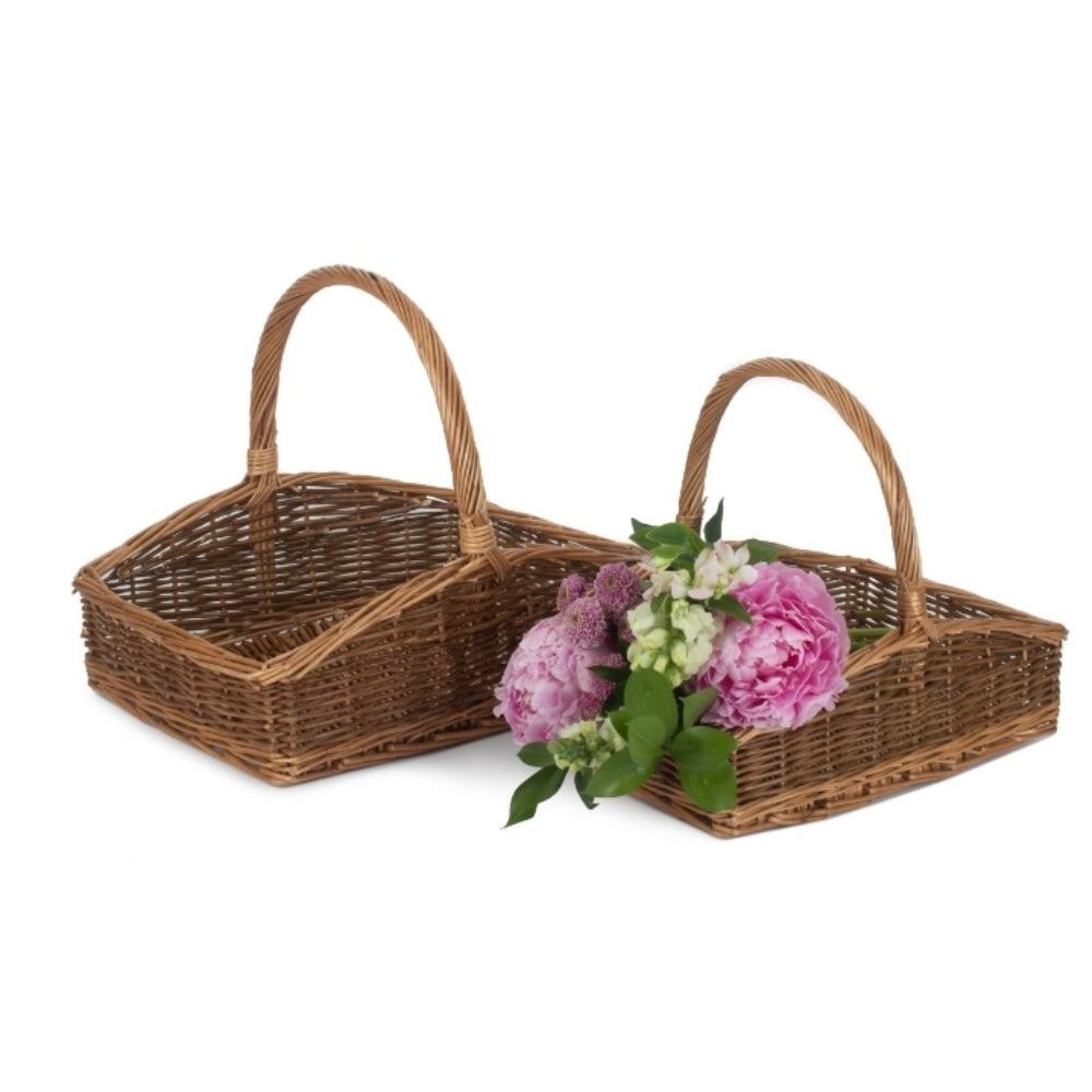 Red Hamper Wicker Rectangular Country Unpeeled Garden Trugs