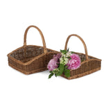 Red Hamper Wicker Rectangular Country Unpeeled Garden Trugs