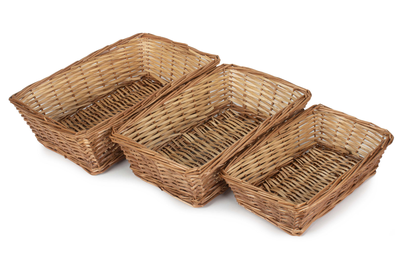 Tapered Split Willow Tray | Set-of-3 | Brown