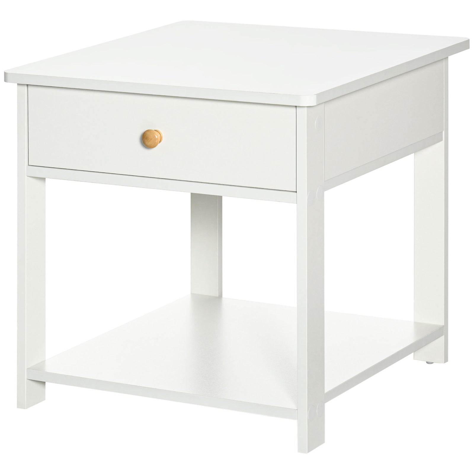 Bedroom Bedside Table, Sofa Side Table With Drawer And Shelf