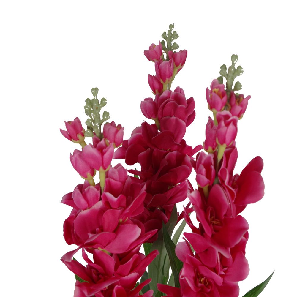 Leaf Artificial 100cm Cymbidium Orchid Plant - Extra Large - Dark Pink Flowers