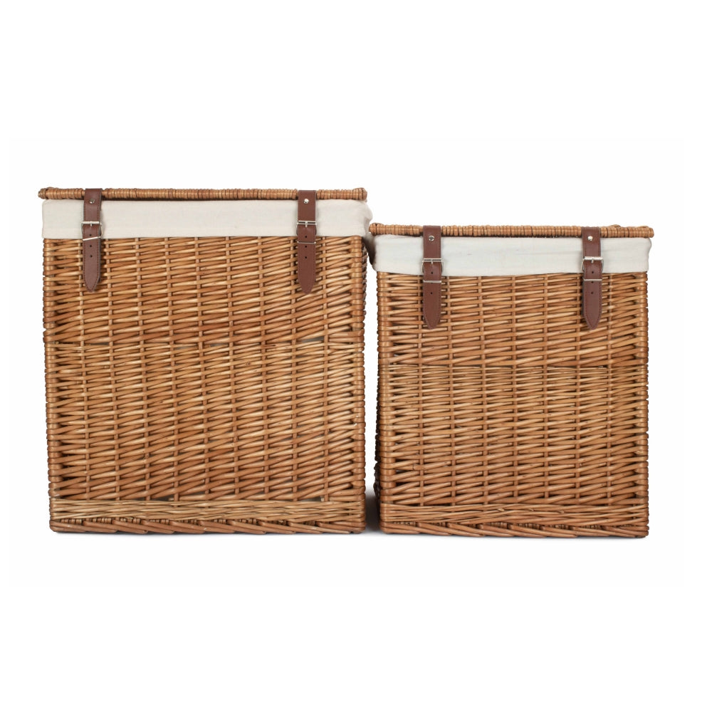 Red Hamper White Cotton Lined Boutique Double Steamed Laundry Baskets