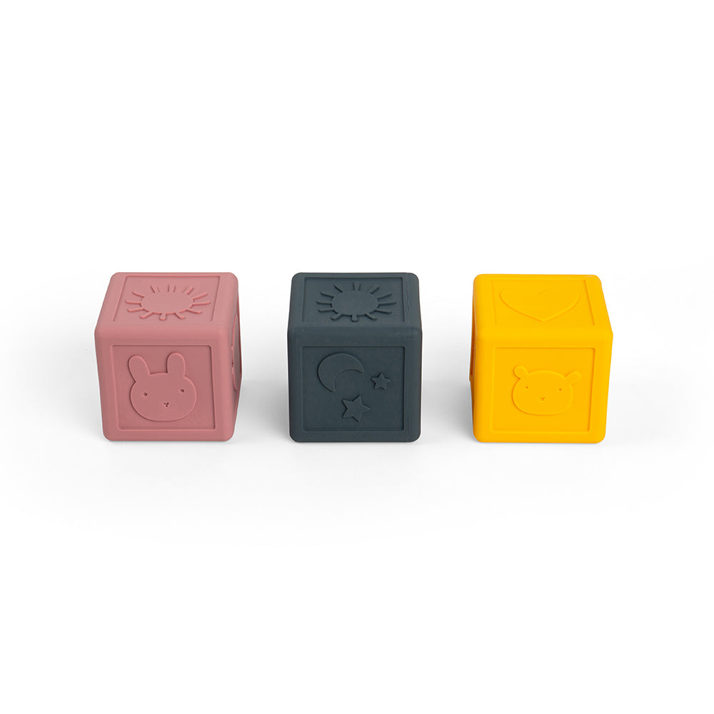 3 Silicone Sensory Cubes, Ideal For Sensory Development