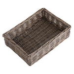 Wicker Antique Wash Straight Sided Tray | Medium | Brown