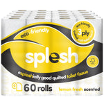 Splesh Toilet Roll Soft & Quilted Eco-friendly, Lemon, 60 Rolls