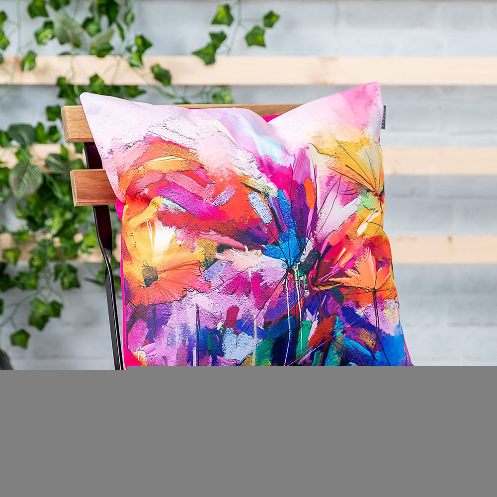 Floral Indoor Outdoor Cushion Set Of 4 Water Resistant Cushions