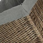 Antique Wash Grey Cotton Grey Lined Willow Storage Baskets | Large | Gray