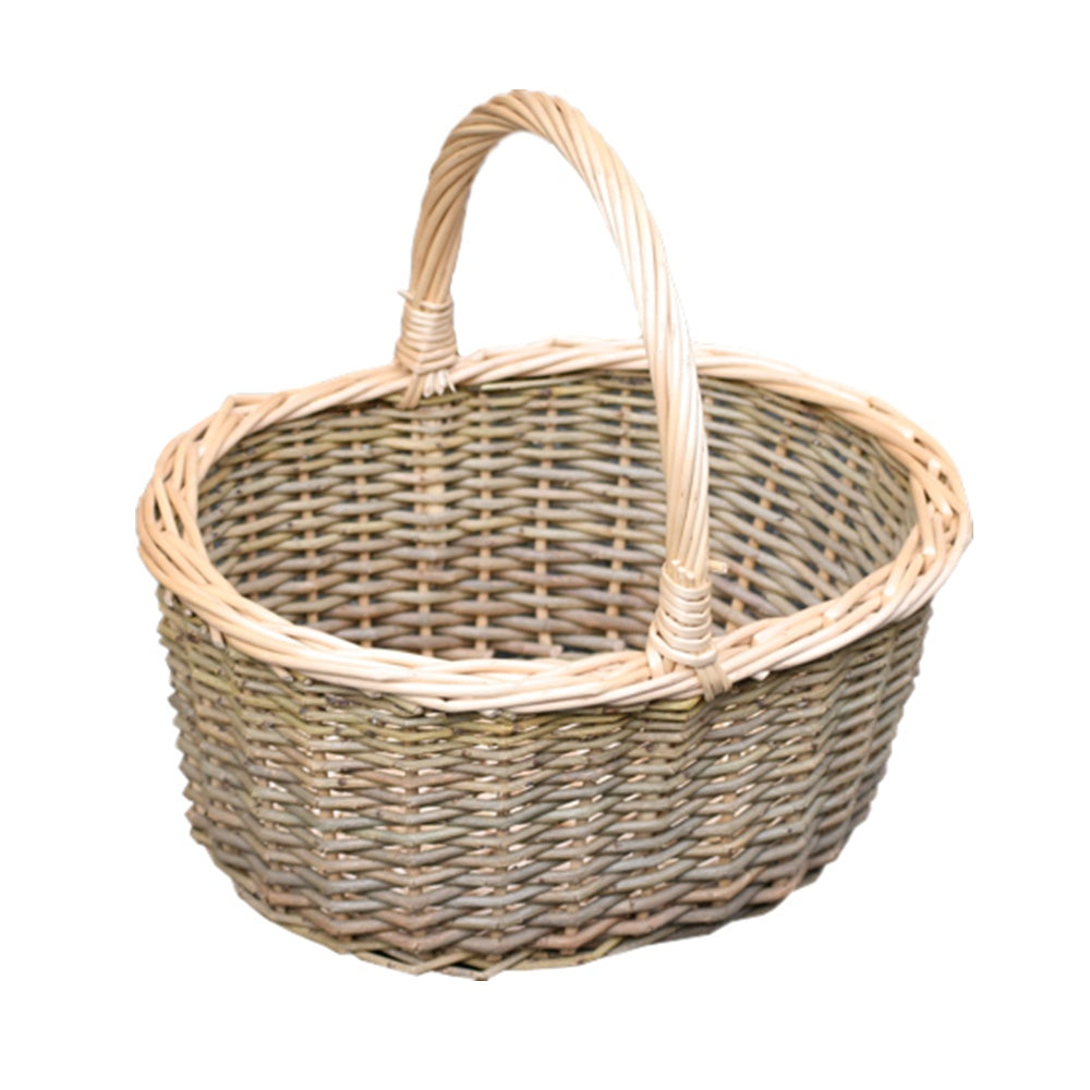 Red Hamper Green Wicker Willow Hollander Shopping Basket