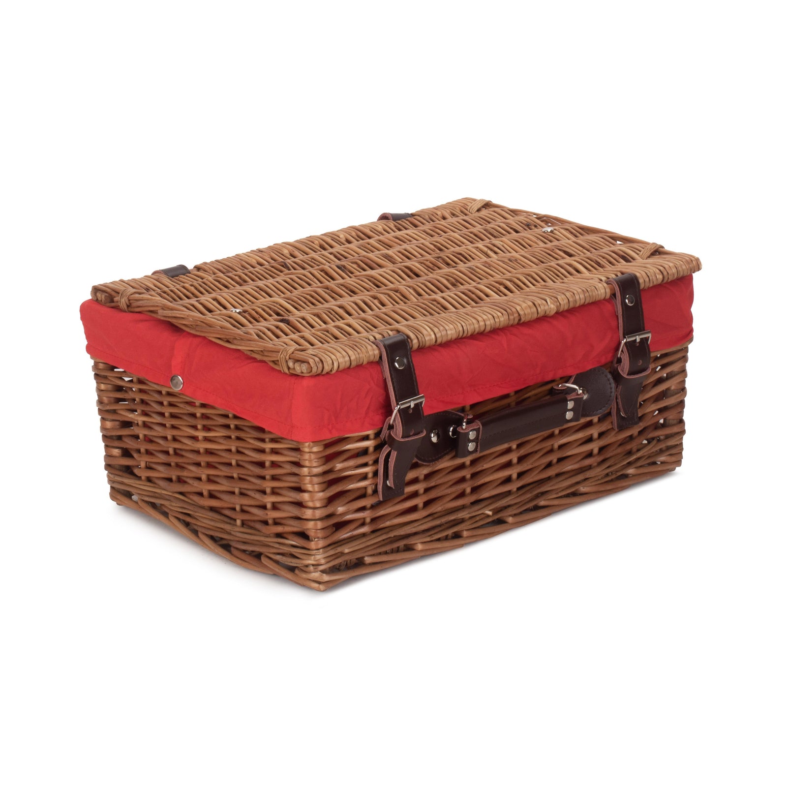 Wicker Double Steamed 40cm Picnic Basket | Red