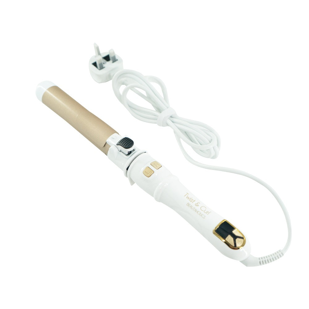 Twist  Curl Automatic Rotating Hair Curler - White 28mm