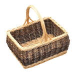 Red Hamper Wicker Rustic Rectangular Shopping Basket
