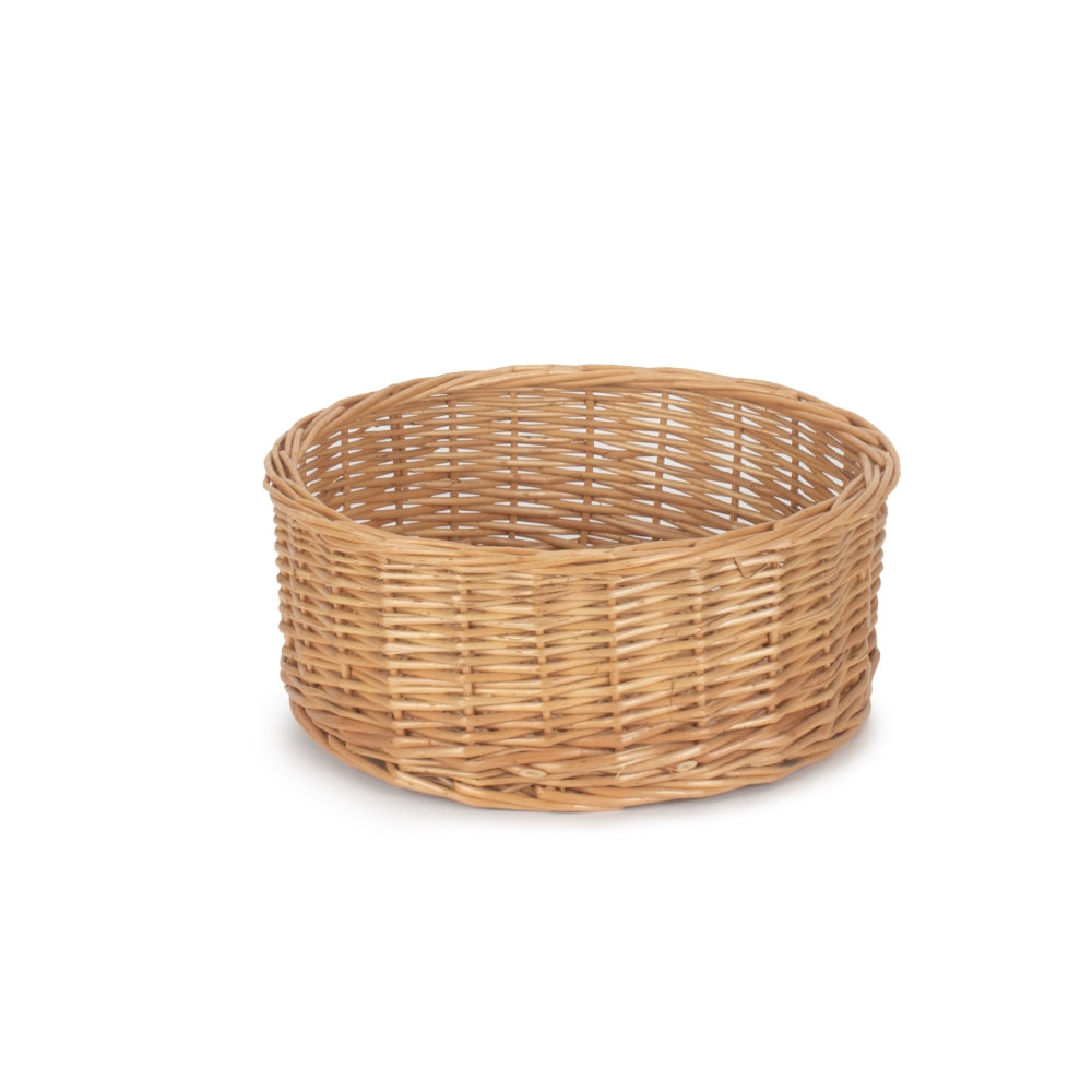 Red Hamper Wicker Round Straight Sided Tray