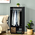 Open Wardrobe Clothes Rail Bedroom Clothes Storage Rod | One Size | Black