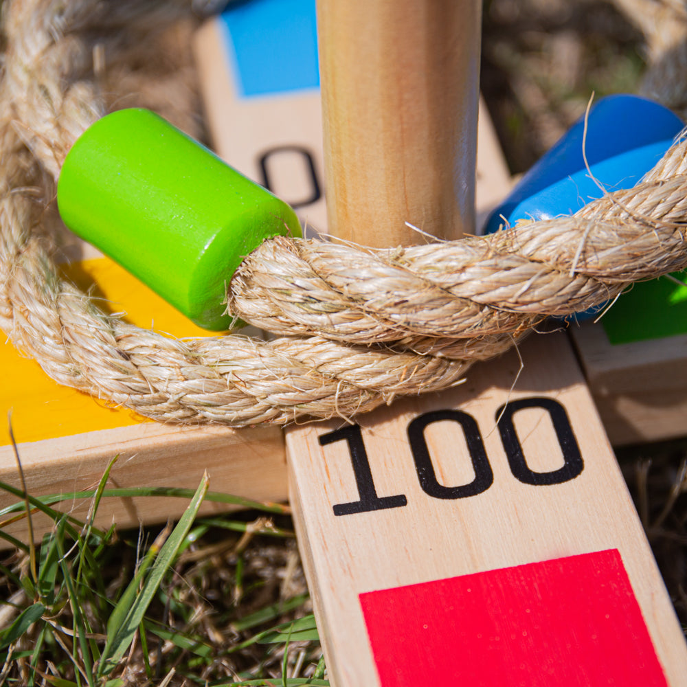 Wooden Quoits Game, Great Family Game - 12 Play Pieces