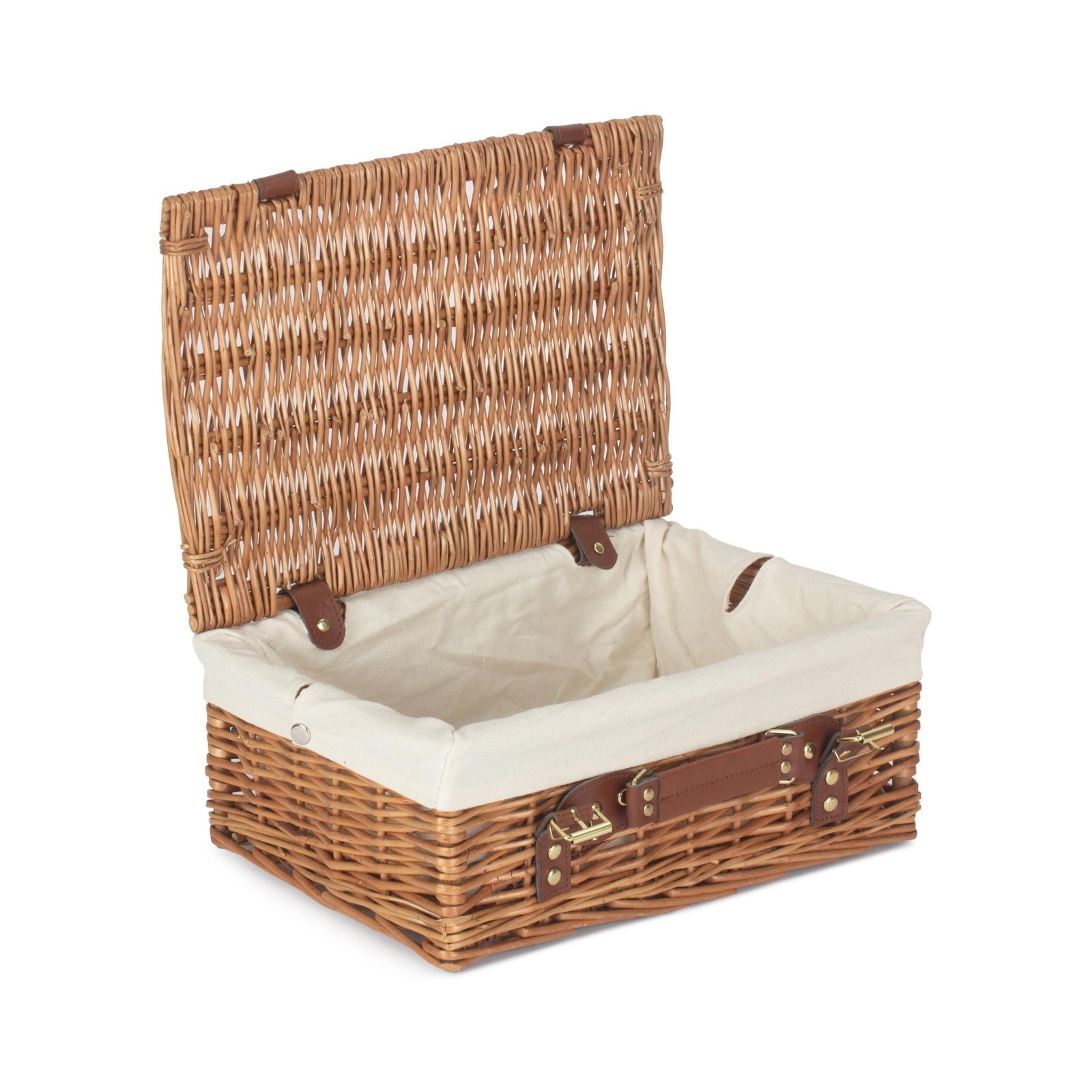 Wicker 35cm Light Steamed Picnic Basket | White