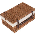 Wicker 46cm Double Steamed Picnic Basket | White