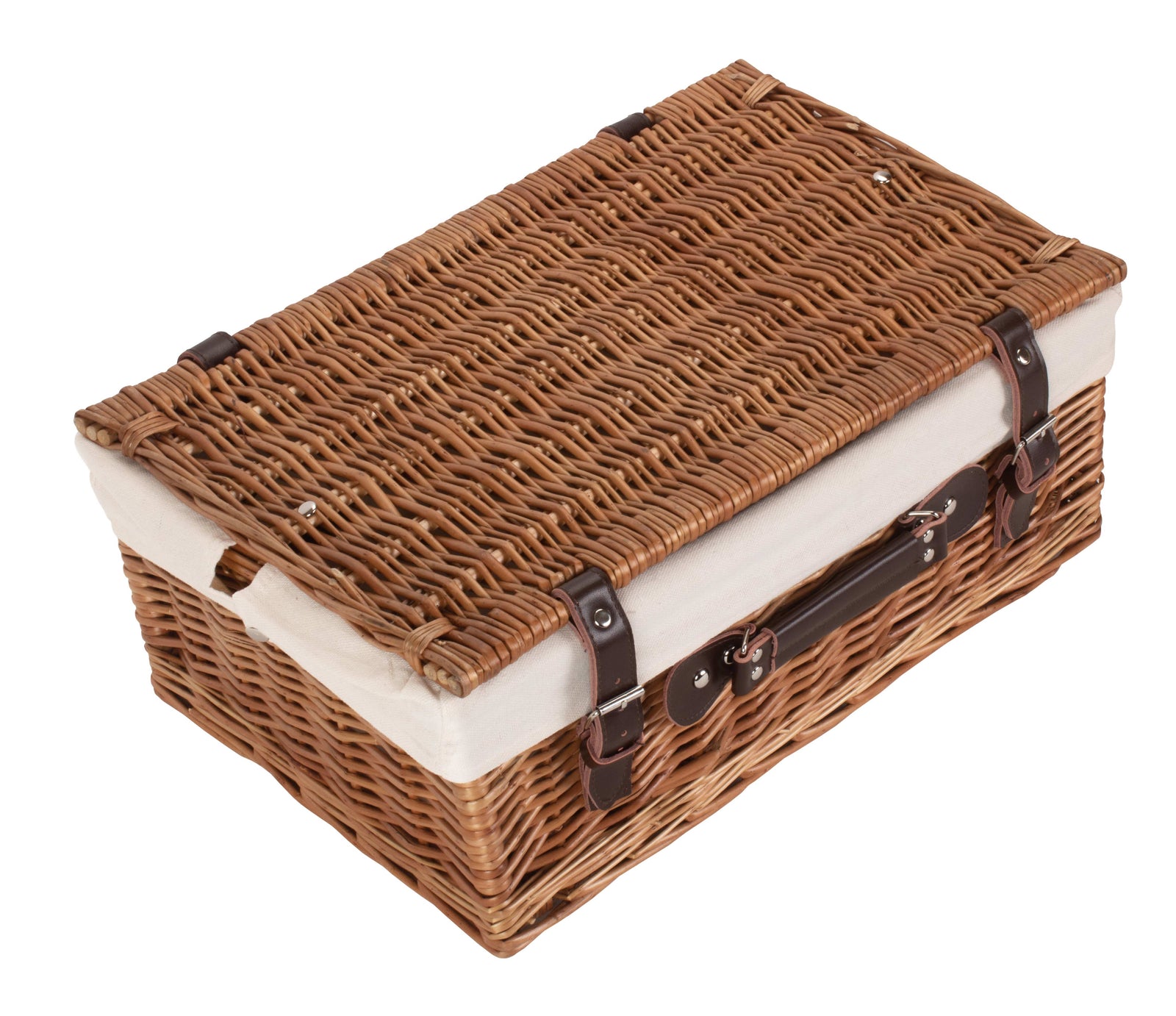 Wicker 46cm Double Steamed Picnic Basket | White