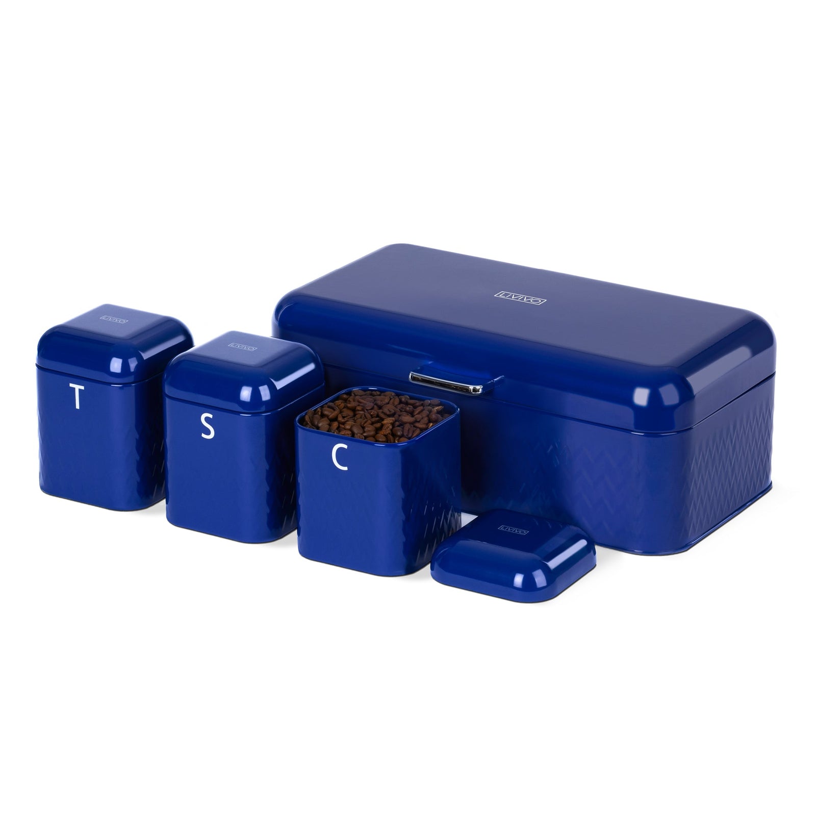 Taurus Bread Bin & Canister Set - Navy