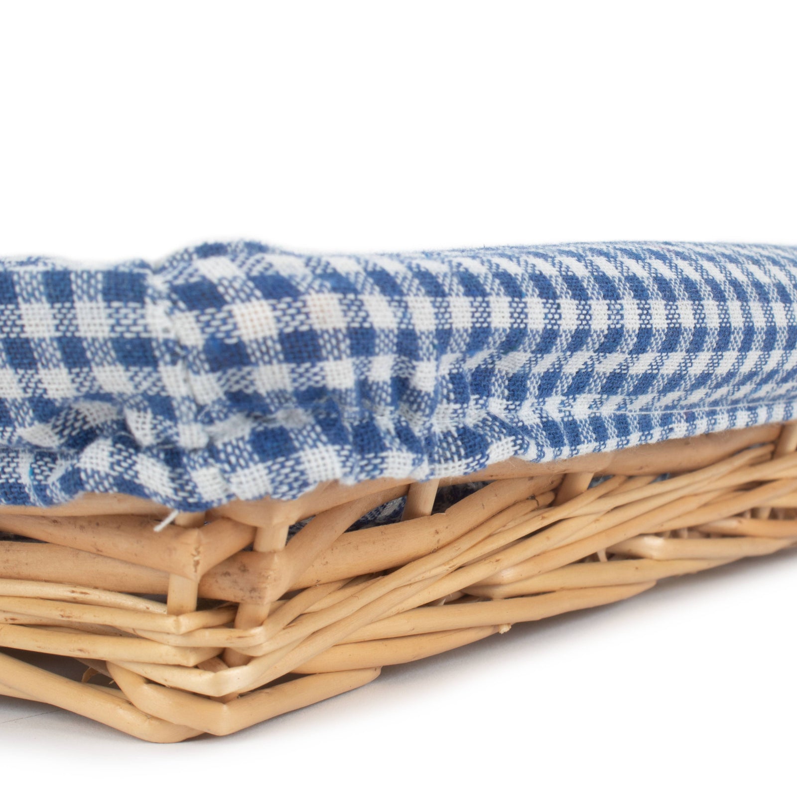 Wicker Rectangular Flat Split Willow Tray | Blue