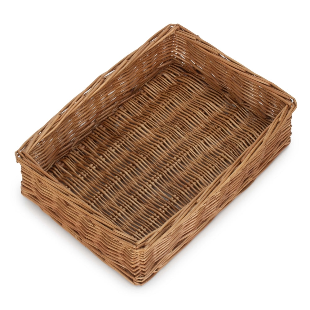 Double Steamed Storage Wicker Tray | Large | Brown