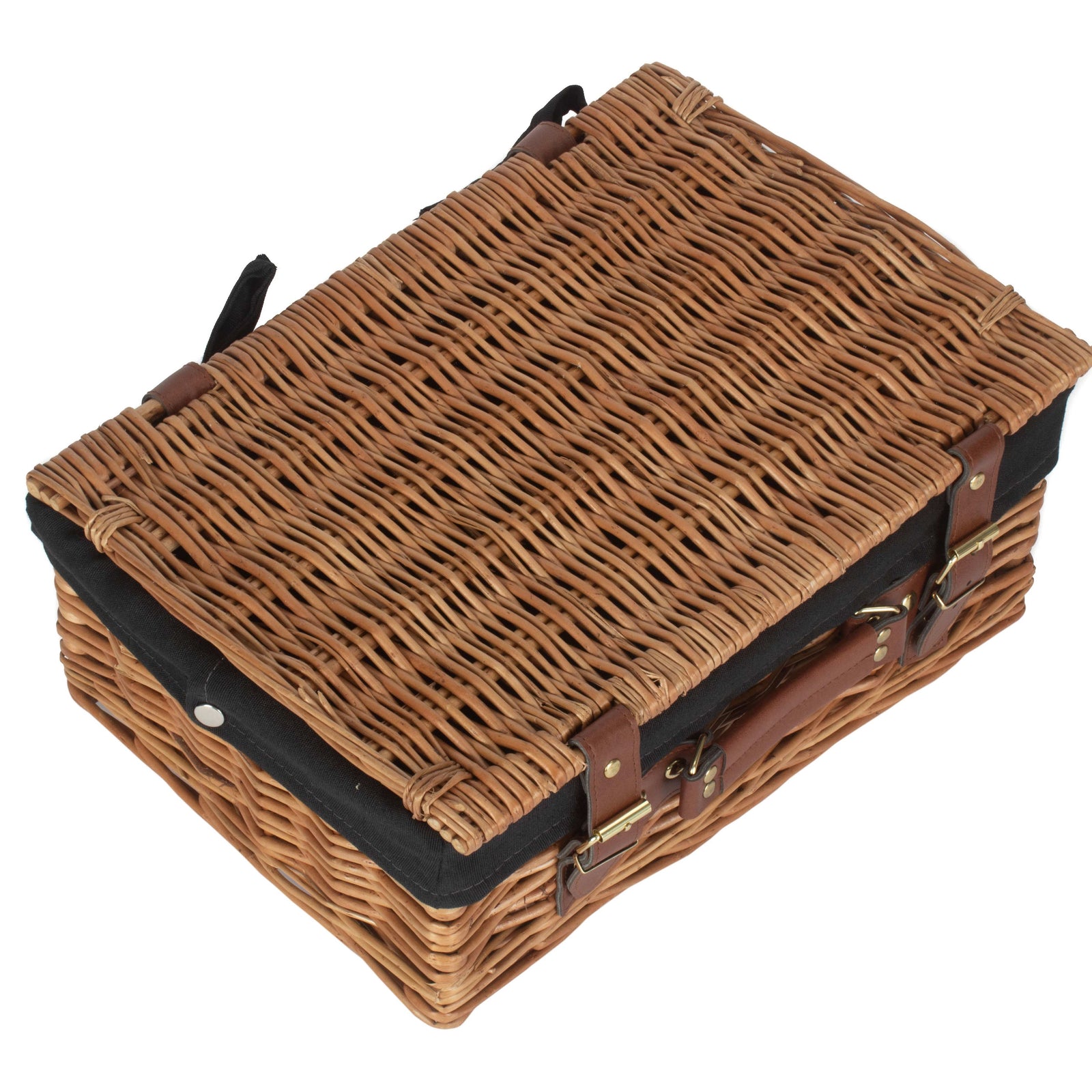 Wicker 35cm Light Steamed Picnic Basket | Black