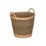 Wicker Unpeeled Hessian Lined Log Basket | Small | Brown